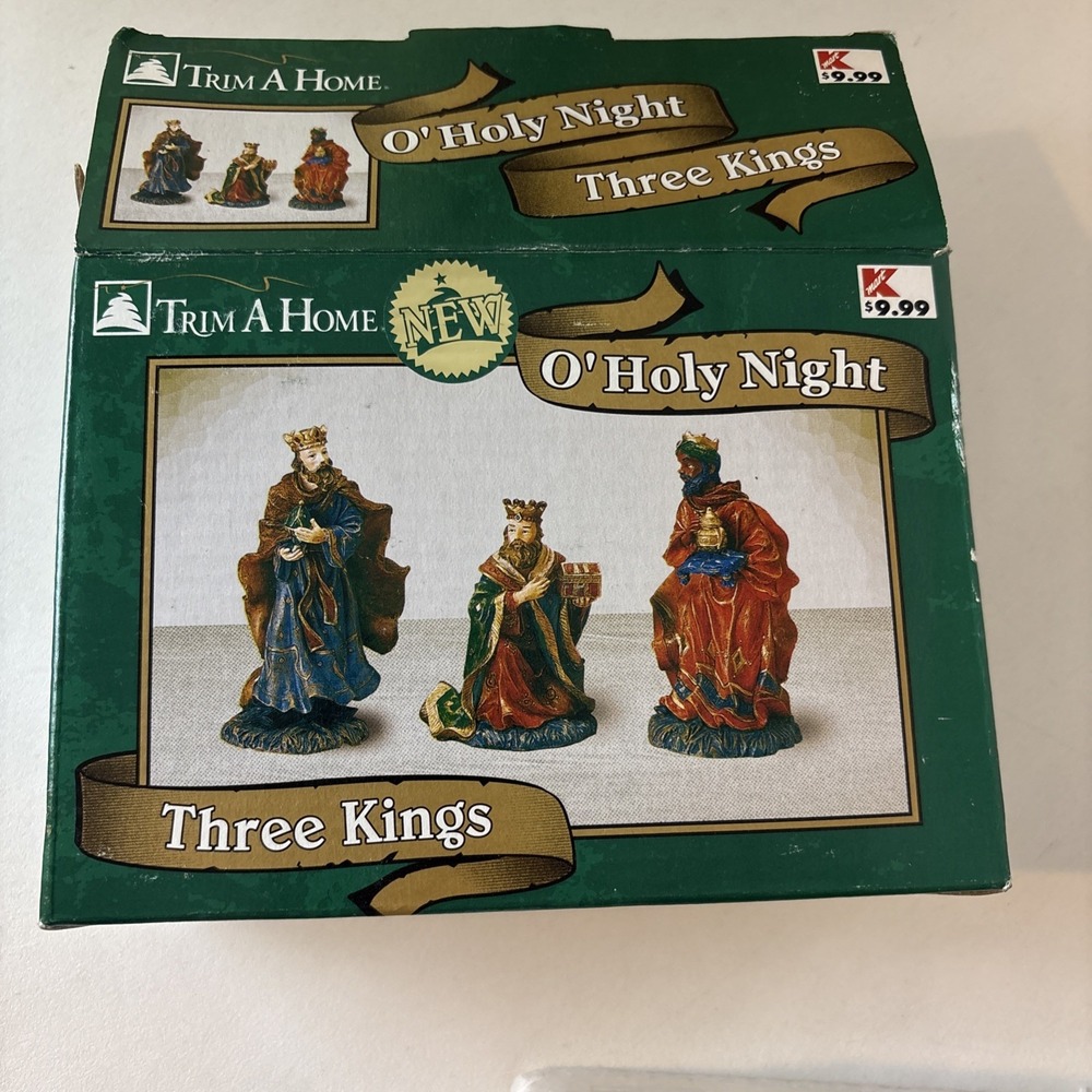 VINTAGE Trim A Home O' Holy Night Three Kings Nativity Village NEW in Box Kmart